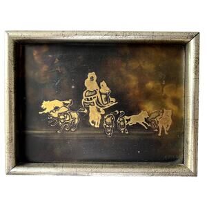 Vintage Priddat's Studio Inuit Eskimo Copper Acid Etched Our Native Land